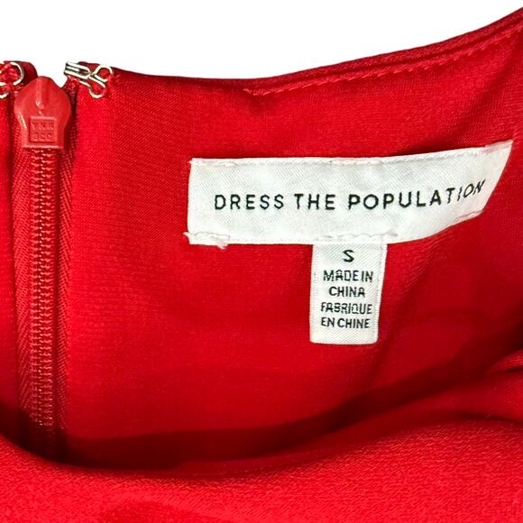 Dress the Population Sammie Cherry Red Mini Sweetheart Sleeveless Dress size S - Picture 4 of 11